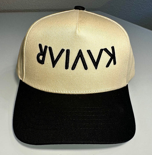 Kaviar - *Limited Edition* Black & Beige Upside-down Logo 3D Puff Embroidered Hat